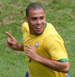 Brazil's Ronaldo celebrates his goal against Ghana during their second round World Cup 2006 soccer match in Dortmund June 27, 20006.