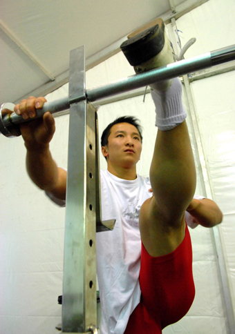 Weightlifers undergo training