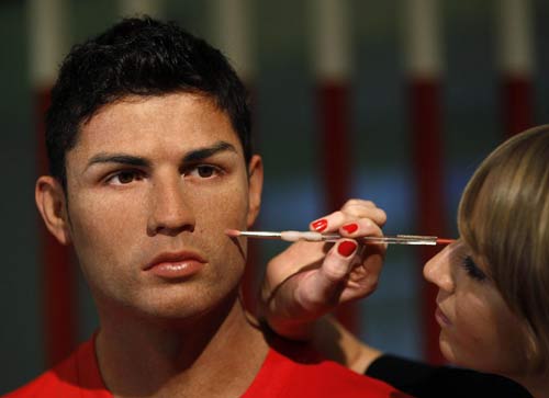 Wax figure of Portugal's Ronaldo at Madame Tussauds