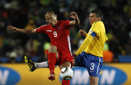 Brazil beats DPR Korea 2-1 in World Cup