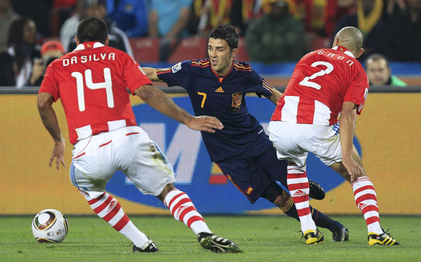 Villa gives Spain 1-0 win over Paraguay