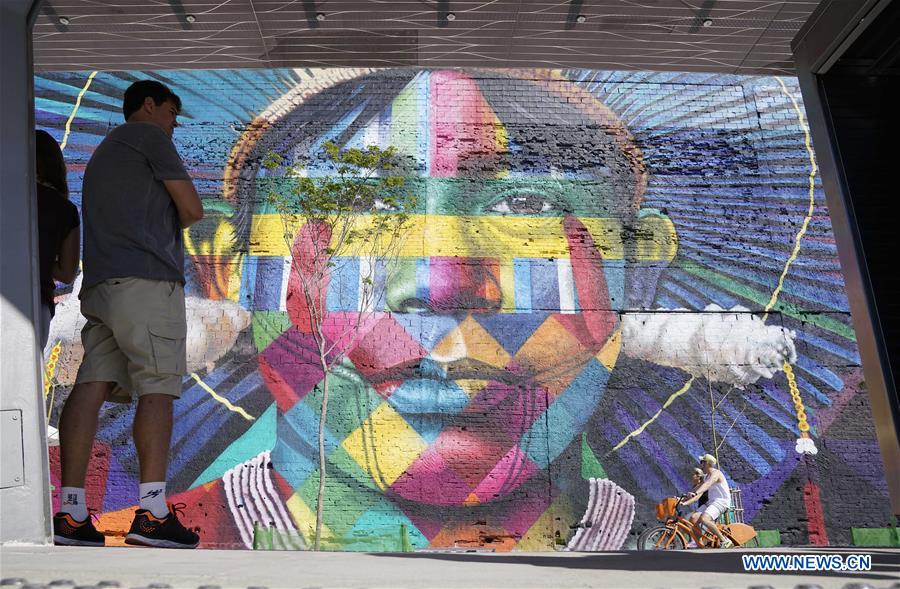 Giant graffiti painting greets Rio 2016 Olympic Games in Brazil