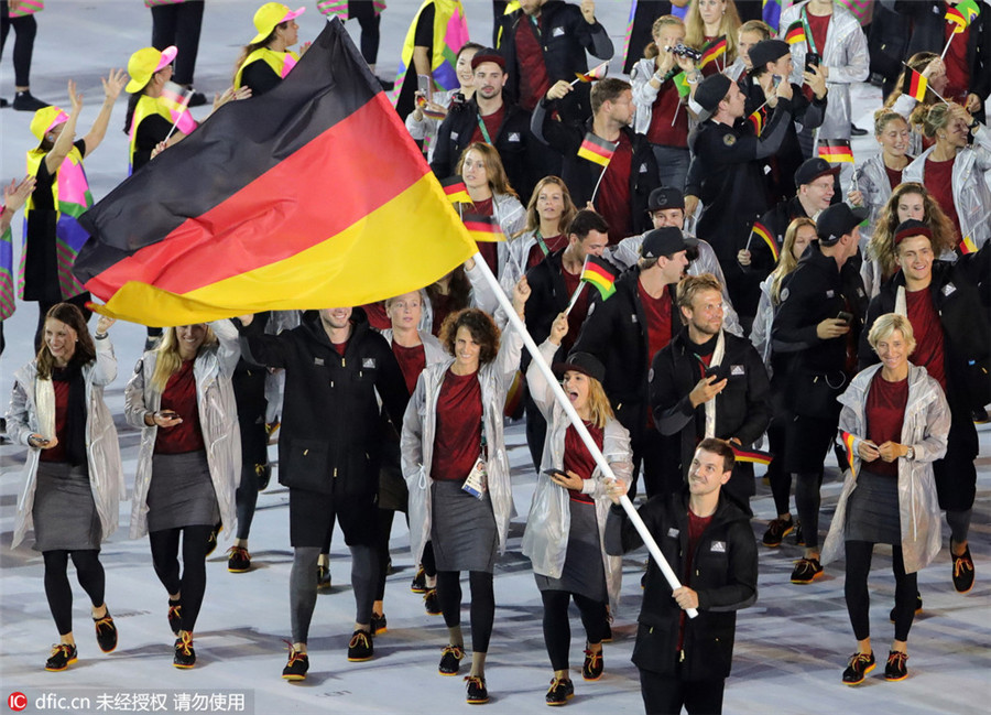 Athletes march at Olympic Opening Ceremony