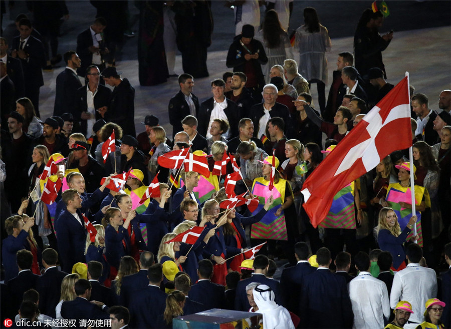 Athletes march at Olympic Opening Ceremony