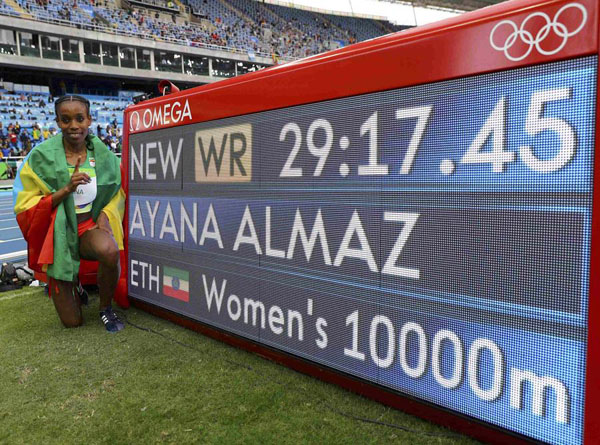 Ethiopia's Ayana shatters world record to win 10,000m