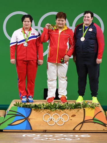 Meng Suping wins women's over 75kg weightlifting gold at Rio Olympics