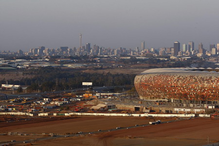 Construction of FNB Stadium for World Cup continues