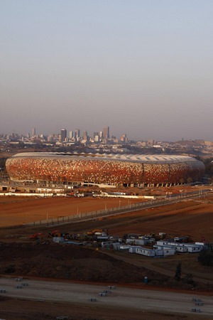 Construction of FNB Stadium for World Cup continues