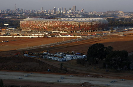 Construction of FNB Stadium for World Cup continues