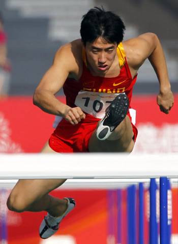 Liu Xiang finishes first in EAG 110m hurdels heat