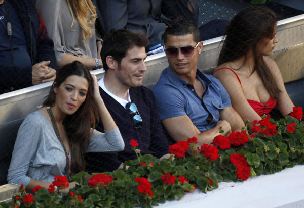 Ronaldo, Casillas couples spotted at Madrid open final