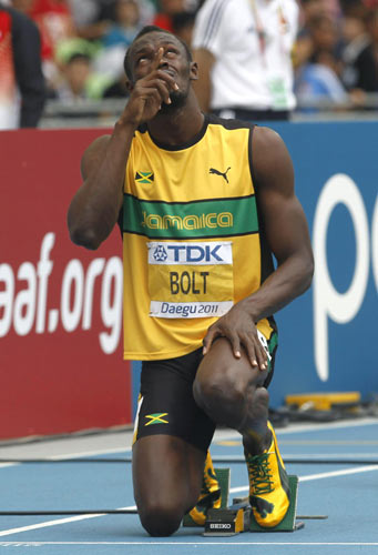 Bolt back on centre stage on day seven in Daegu