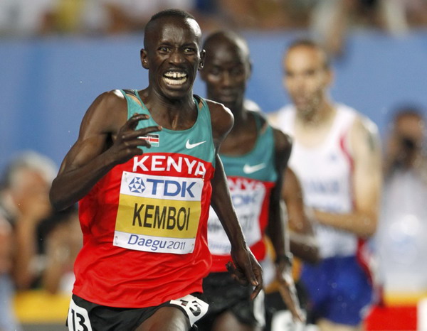 Kemboi snatches gold in men's 3000m steeplechase