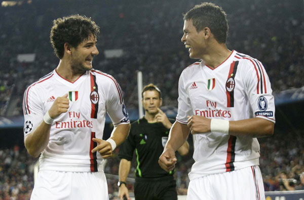 AC Milan snatch 2-2 draw at holders Barcelona