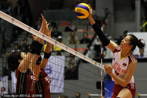 China beats Japan at women's volleyball world cup