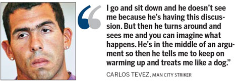 Mancini treated me like a dog - Tevez