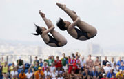 Russia gets gold in solo free routine of synchronized swimming