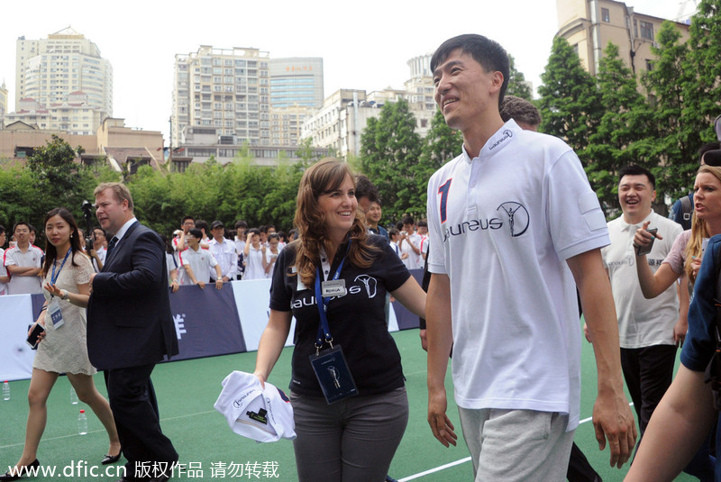 Liu Xiang promotes Laureus World Sports in Shanghai