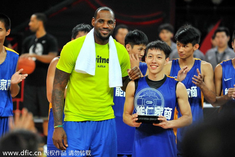 King James tours China