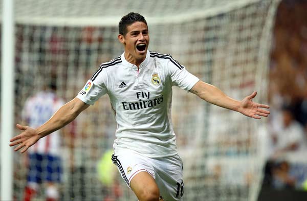 James Rodriguez scores first goal as Real draws in Super Cup