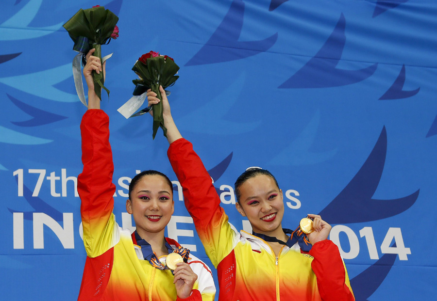 China wins gold in synchronized swimming duets at Games