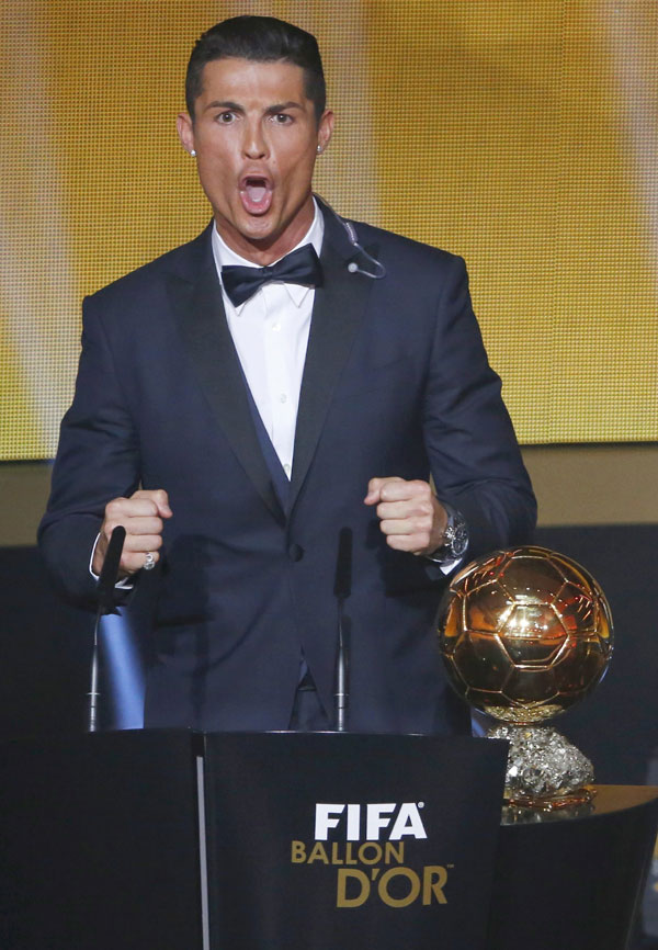 Ronaldo leaves Messi in shade with 3rd Ballon d'Or