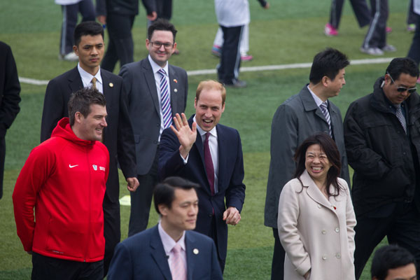 Prince William visits Premier League training camp in Shanghai