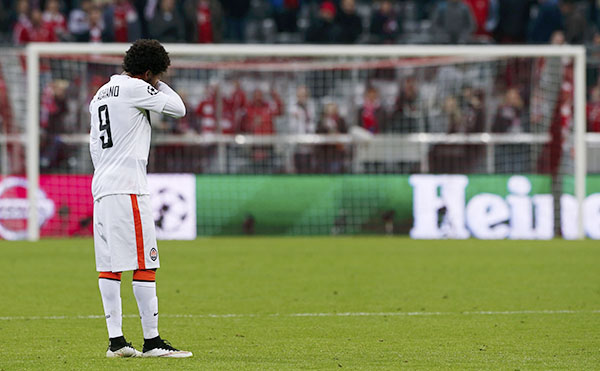 Bayern humiliate 10-man Shakhtar 7-0 to equal record