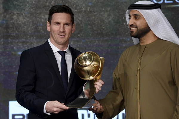 Messi, Barcelona win big at Globe Soccer Awards