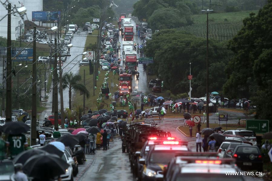 Brazil holds mass funeral for slain members of Chapecoense