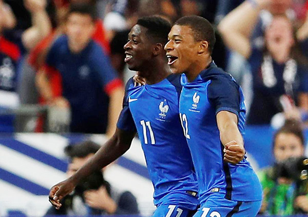 Dembele scores winner as 10-man France beats England 3-2