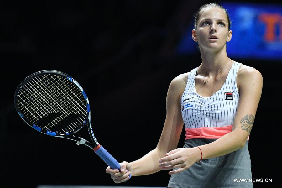 WTA Finals tennis tournament: Karolina Pliskova vs Jelena Ostapenko