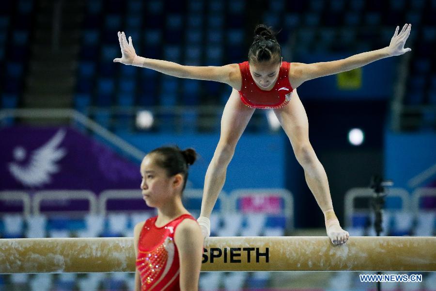 Chinese gymnastics team trains in Incheon