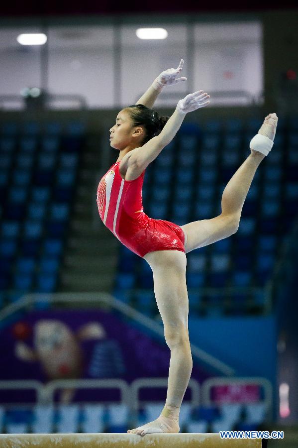 Chinese gymnastics team trains in Incheon