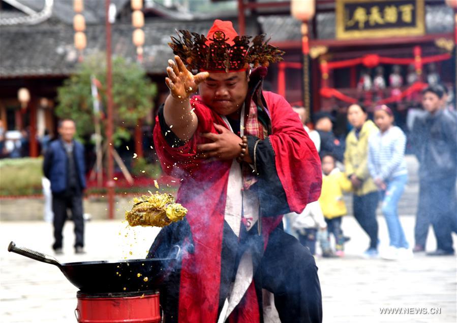 Miao ethnic people hold cultural tourism festival in SW China