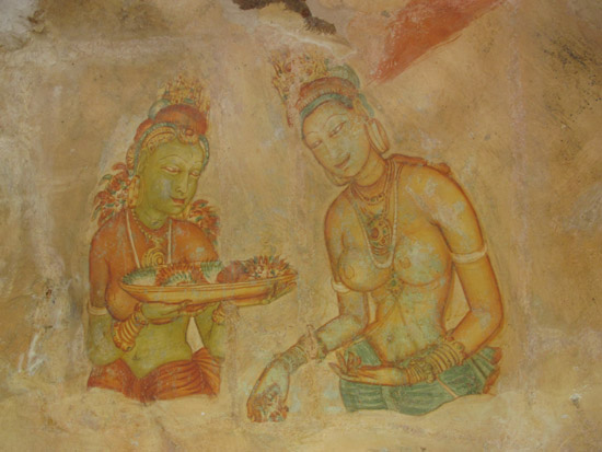 Photos: Fresco Paintings at Sigiriya Rock