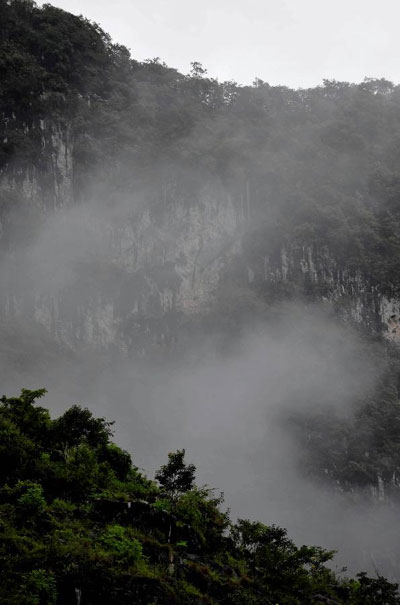 Misty scenery around Luodian, China's Guizhou