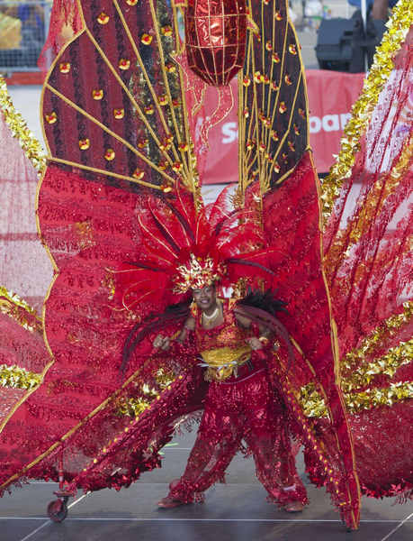Dressed-up perfromance in Toronto Caribbean Carnival