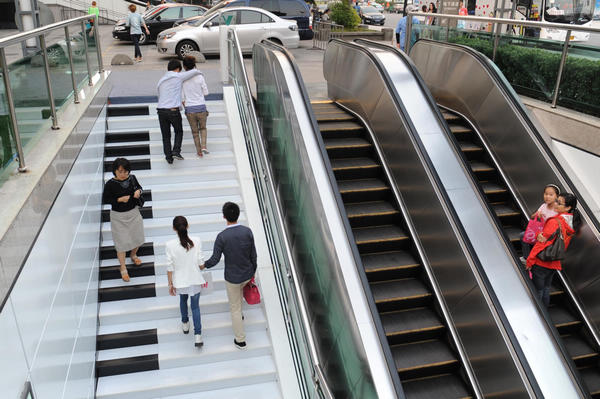 Piano-style stairs in Hangzhou