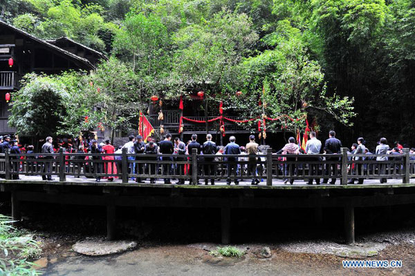 Three-Gorges Tribe Scenic Spot attracts tourists in C China