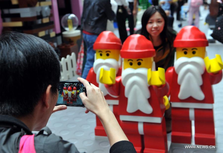 'Christmas village' built with building blocks opens in HK