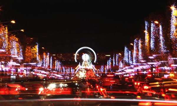 Christmas lights sparkle in Paris