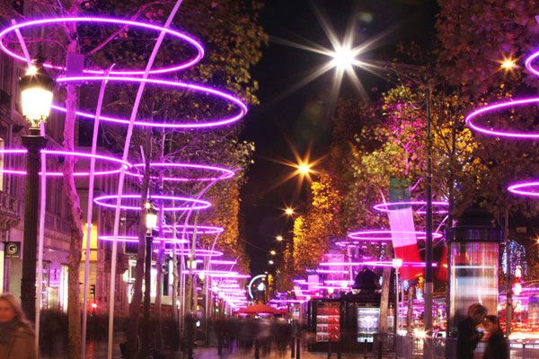 Christmas lights sparkle in Paris