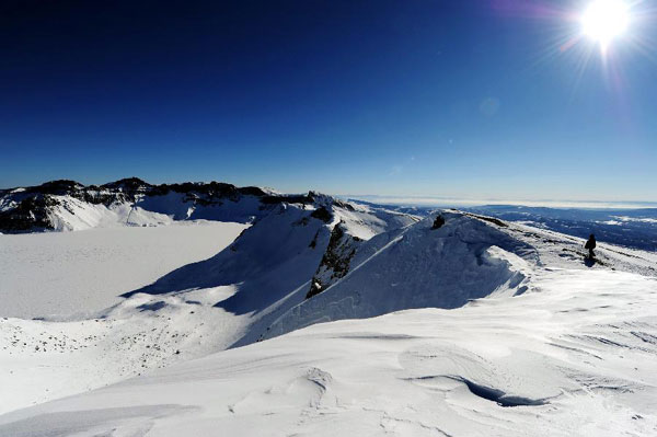 Snow-covered Changbai Mountain in China's Jilin