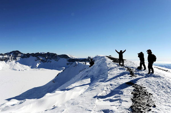 Snow-covered Changbai Mountain in China's Jilin