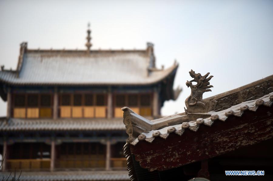 Snow scenery at Jiayu Pass scenic spot in N China