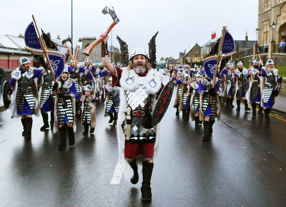 Jarl Squad vikings march through streets