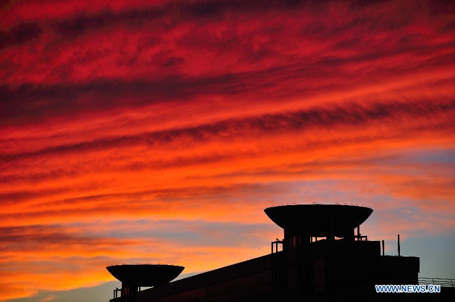 Marvelous sunset glow in China's Harbin