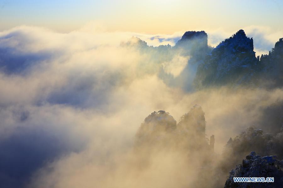 Scenery of Huangshan Mountain after snowfall