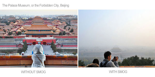 Tourist numbers fall over Beijing smog